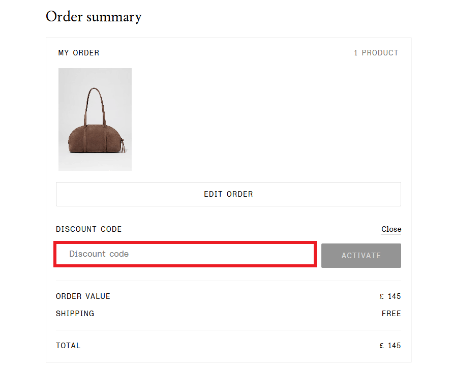 & Other Stories discount code box in shopping bag image