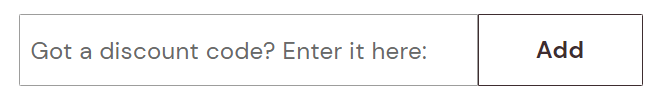 11 Degrees discount code box - checkout page