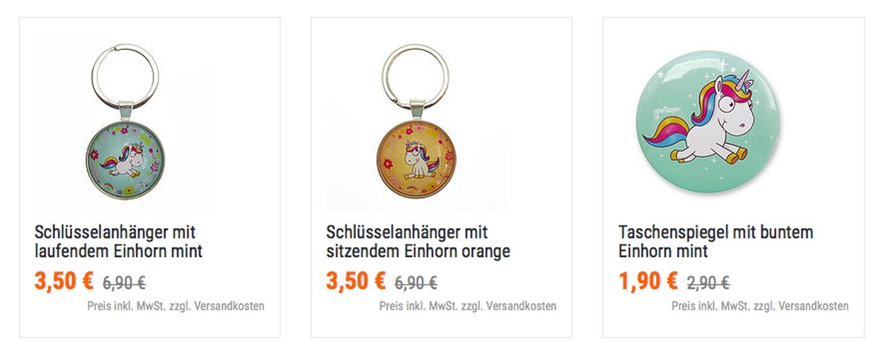 Ansicht des 1a Geschenkeshop mit Angeboten