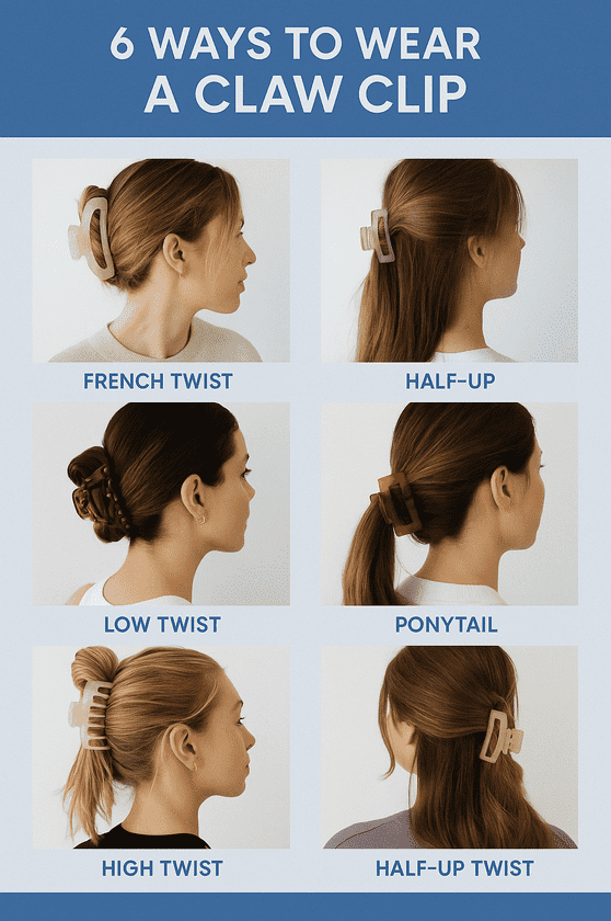 6 ways to wear a claw clip