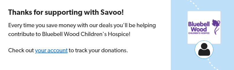 Signing up to support Bluebell Wood Children's Hospice with Savoo
