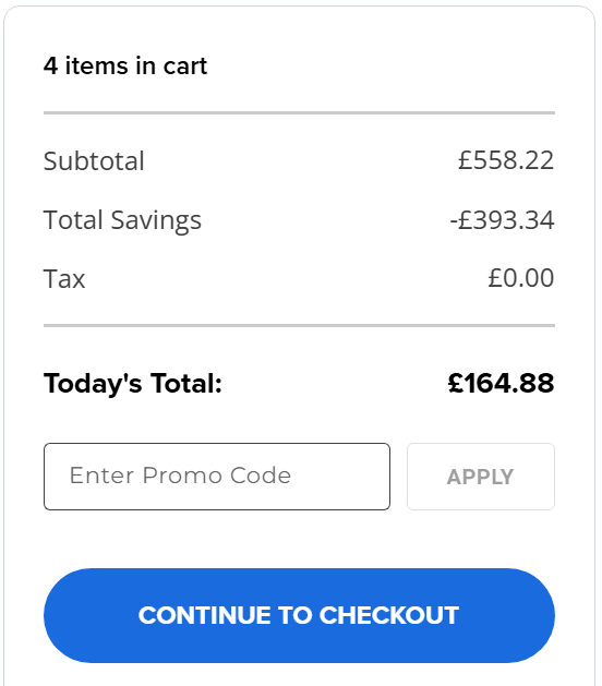 Checkout box for Bluehost