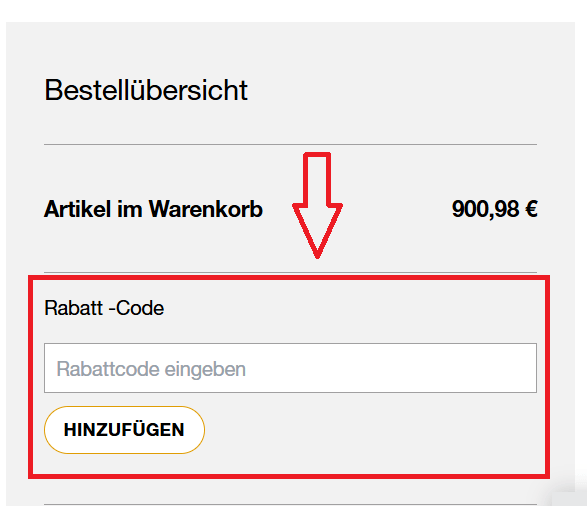 Eingabefeld für deinen Braun Rabatt-Code