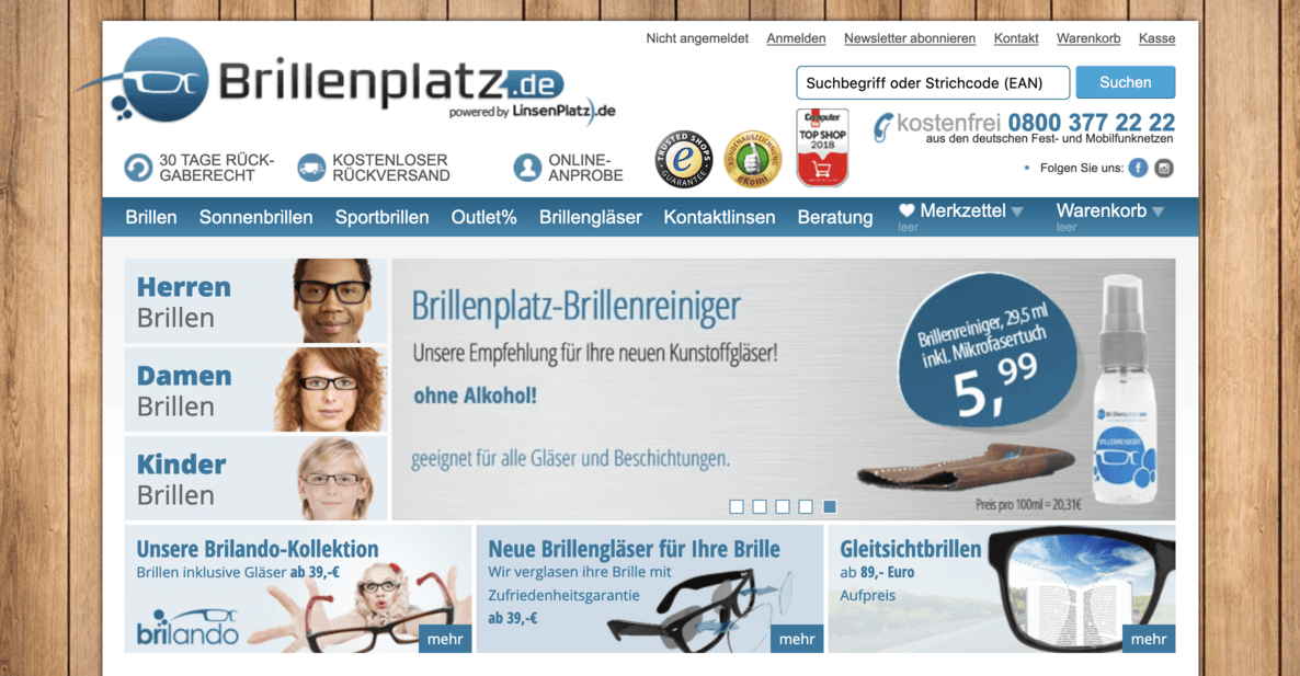 Hol dir deine Markenbrille zum Sonderpreis auf Brillenplatz.de.