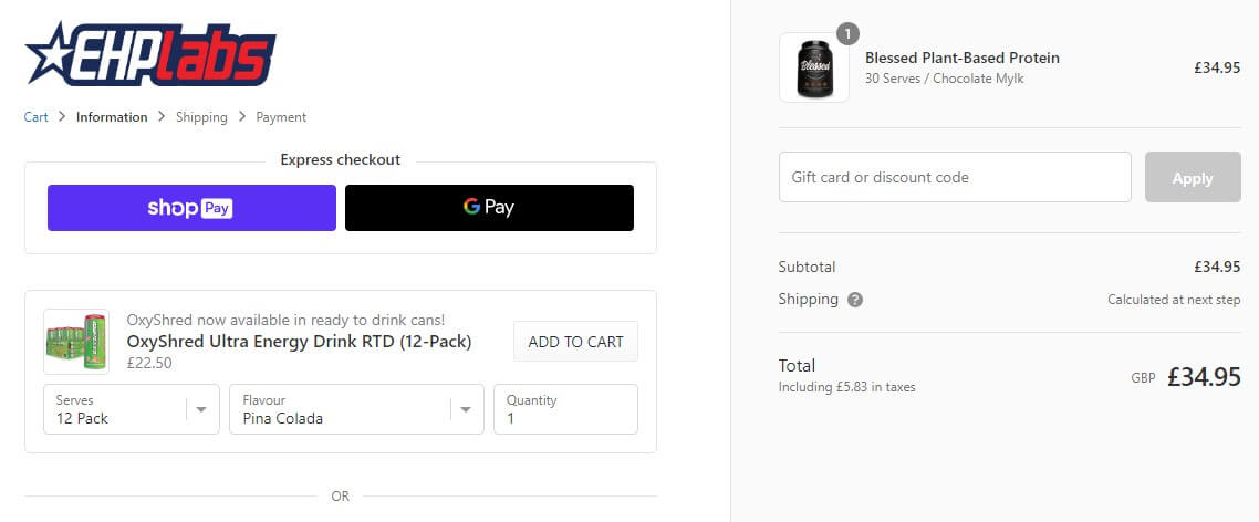 EHPlabs discount code box