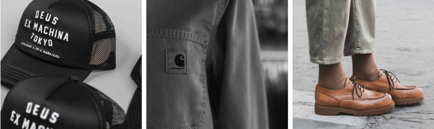 three images of Mens clothes and accessories