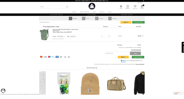 Image of Fat buddha store checkout page with discount code box
