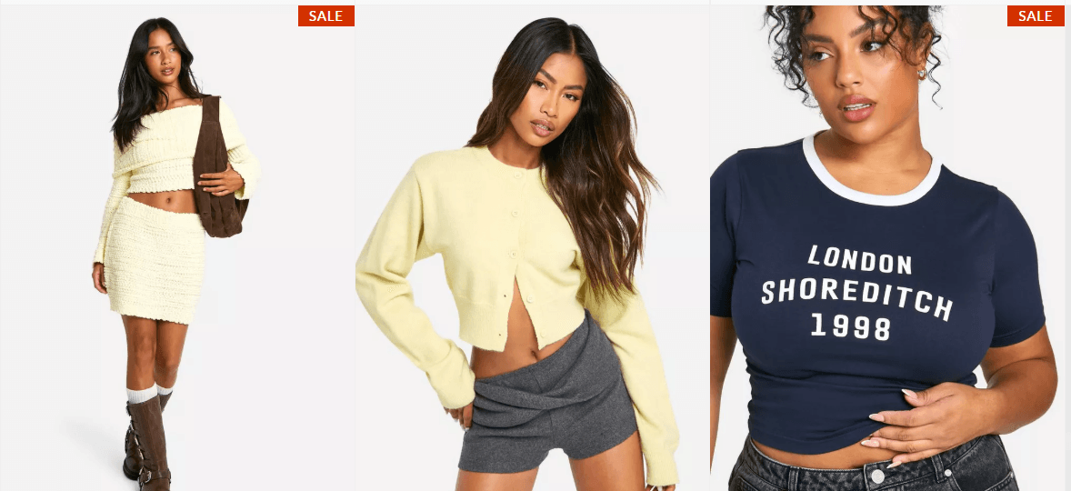 Looks auf der Styles unter 16 € boohoo Sale Abteilung