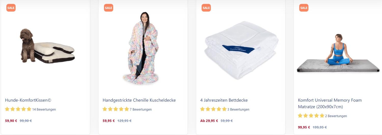 anner für die KomfortKissen Sale Abteilung