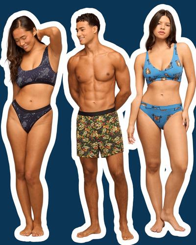 MeUndies men and women modeling underwear