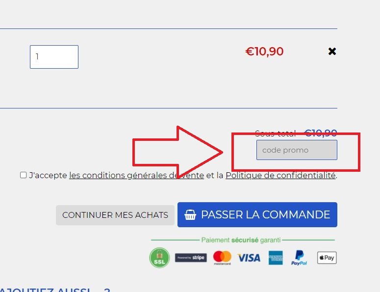 Utilisation du code promo Lettrage Vélo