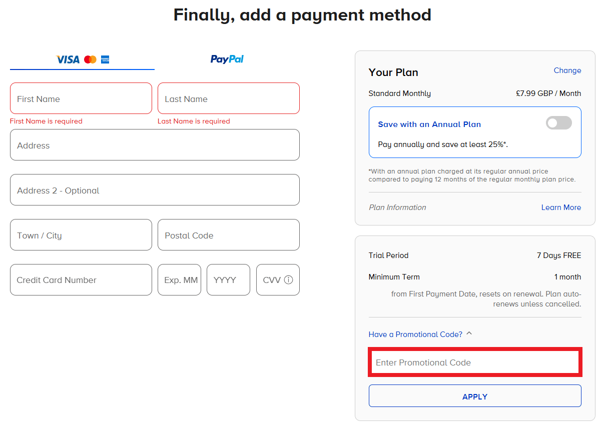 Paramount+ deal redemption on website