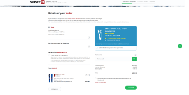 Skiset discount code box