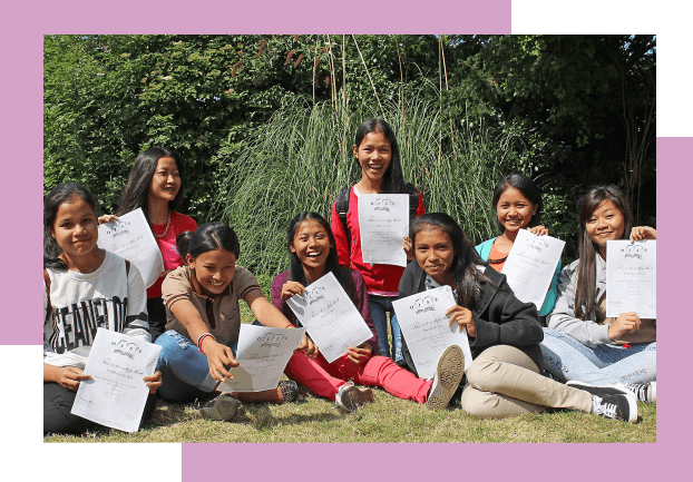 Girls with certificates