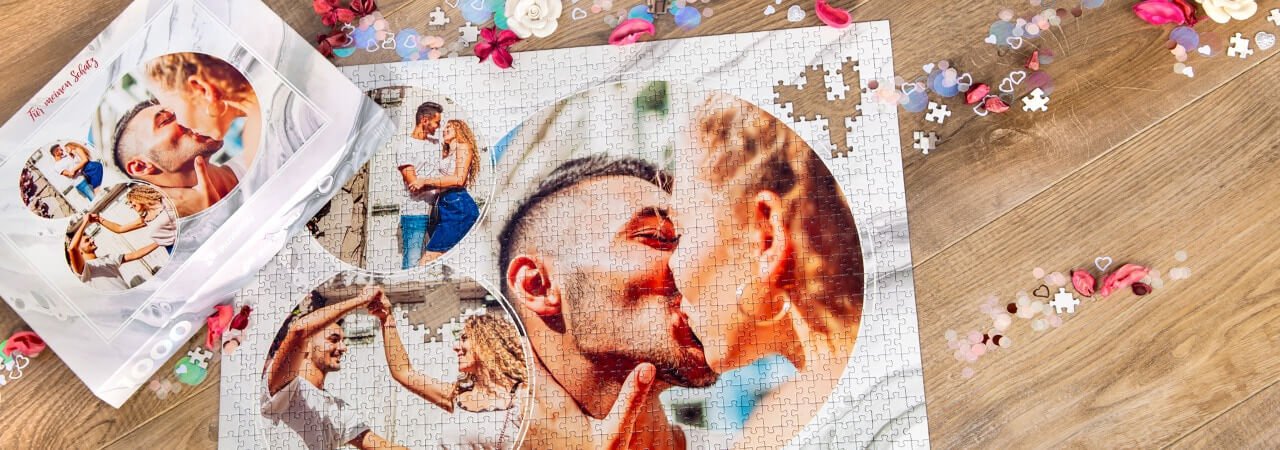 Valentinstags-Angebot von PuzzleYou: Ein Fotopuzzle mit Pärchenmotiv