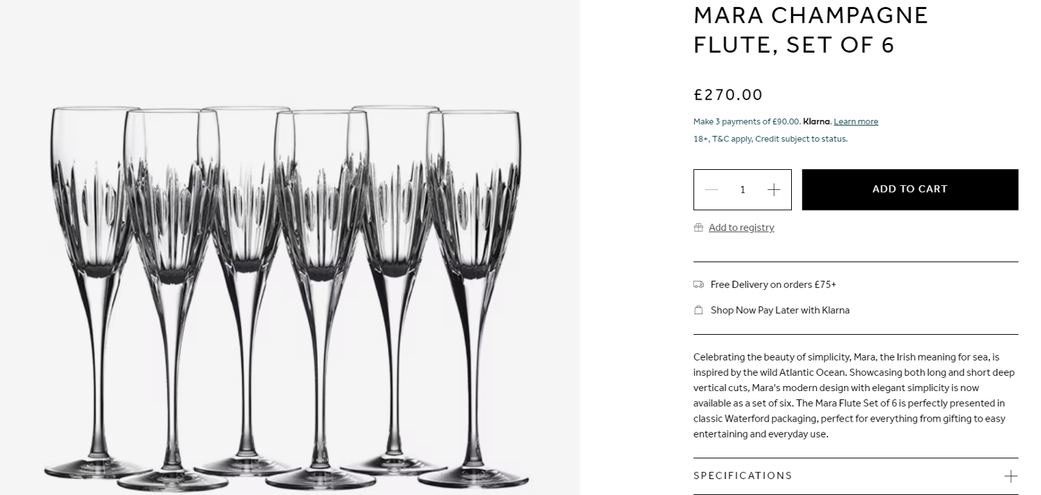 Waterford discount code champagne flutes