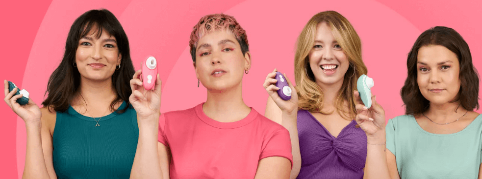 Image of four women holding various adult toys