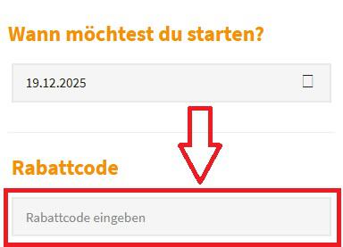 Screenshot von der Bestellübersicht, um einen Academy of Sports Gutschein einzugeben