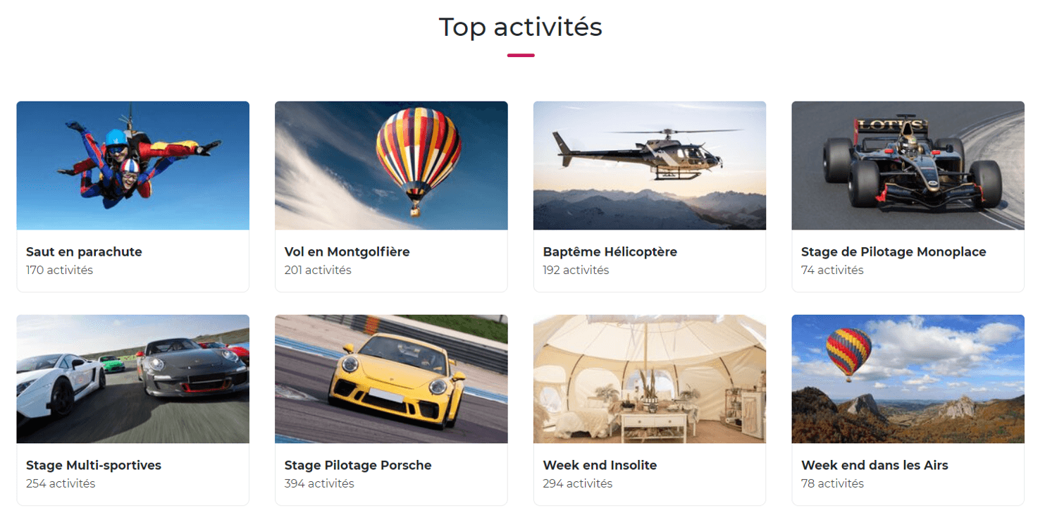 Activités disponibles sur Sport Découverte