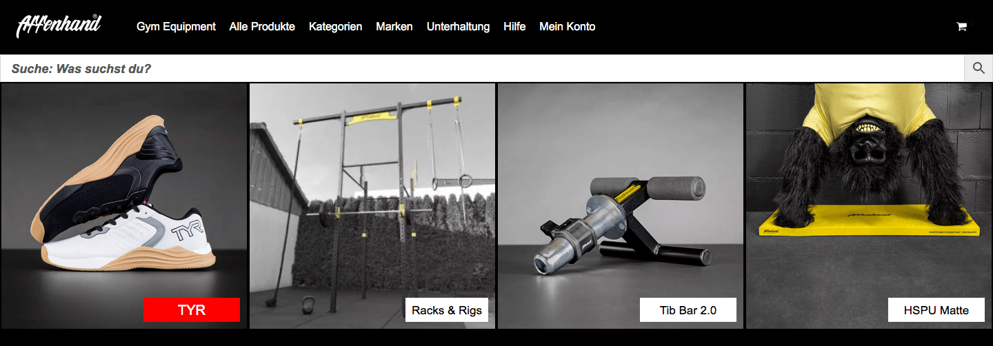Finde hochwertiges Sportzubehör bei Affenhand im Online-Shop zu Bestpreisen