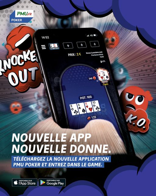 affiche publicitaire de l&apos;application mobile PMU Poker