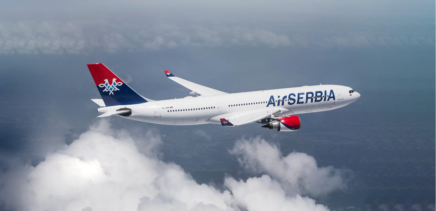 Air Serbia plane in flight
