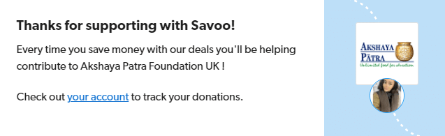 Signing up to support Akshaya Patra Foundation UK with Savoo