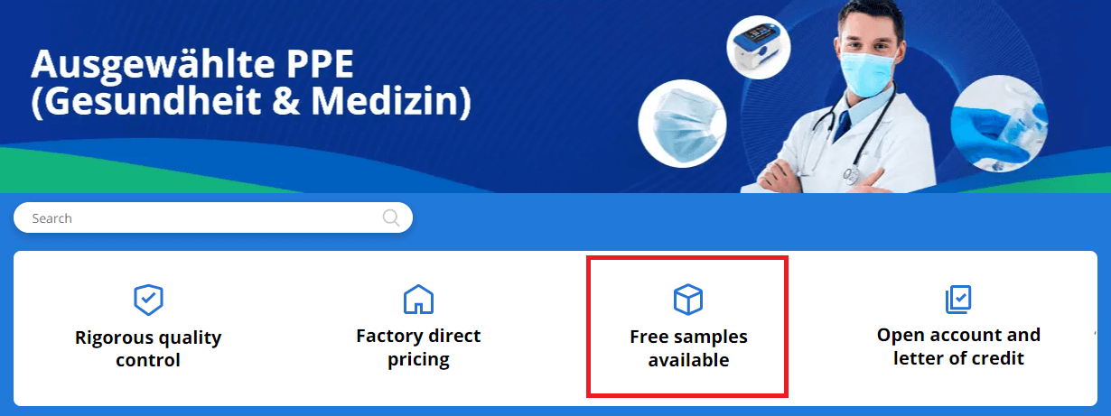 Kostenlose Proben bei Alibaba bestellen
