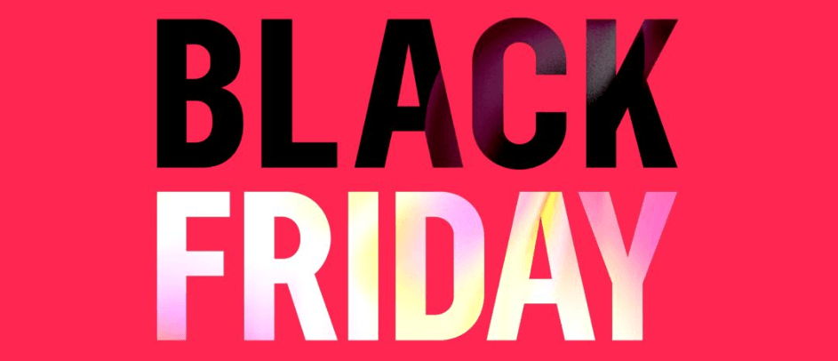 AliExpress Black Friday deals banner showing promotional material from a previous event. Text says Black Friday, with a red background below