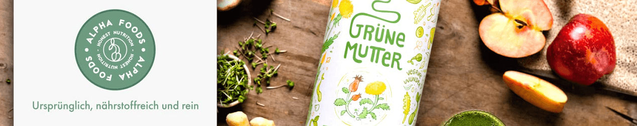 Banner für die Alpha Foods Gutscheinseite
