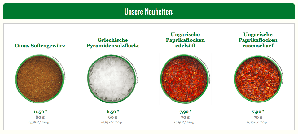 Altes Gewürzamt Neuheiten