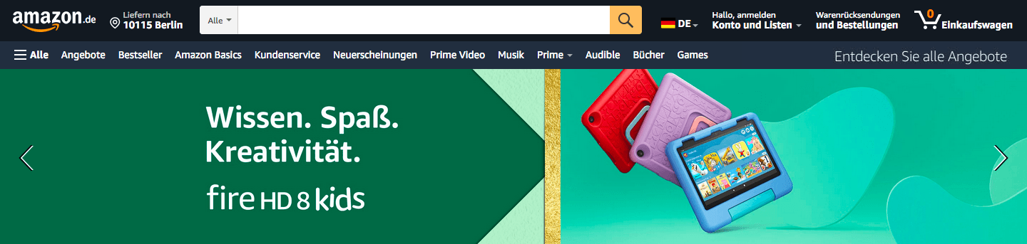 Amazon Online-Shop mit tollen Angeboten und Aktionen