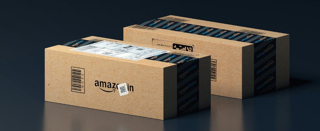 Amazon parcels image showing 2 brown cardboard boxes