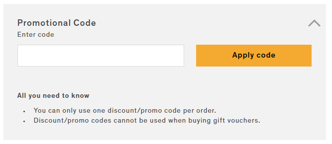 Annoushka discount code box on the checkout page