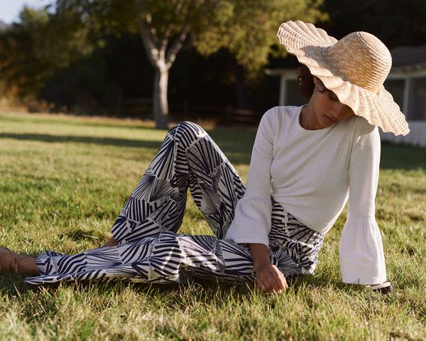 Mannequin Anthropologie pantalon zebré