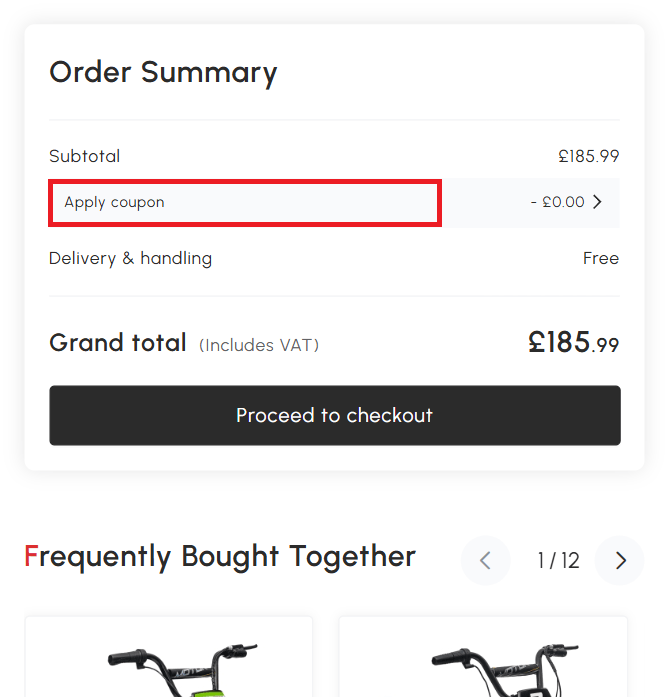 Aosom discount code redemption box image