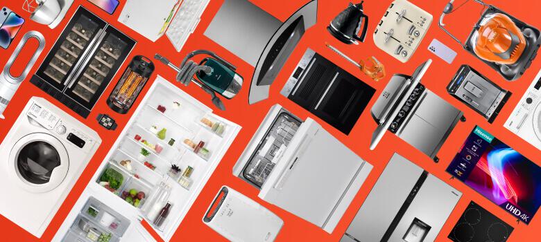 Appliances Direct savings banner showing a vast selection of appliances
