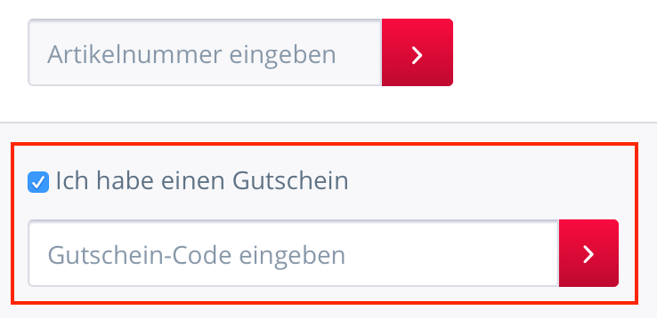 Eingabefeld für den AsVIVA-Gutschein im Warenkorb