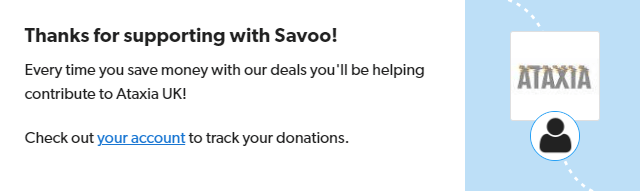 Signing up to support Ataxia UK with Savoo