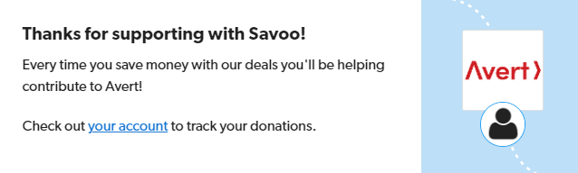 Signing up to support Avert with Savoo