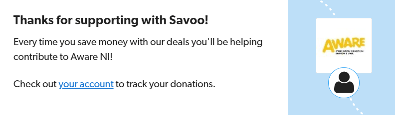 Signing up to support Aware NI with Savoo