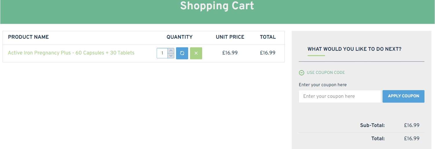 AYP Healthcare discount code application box