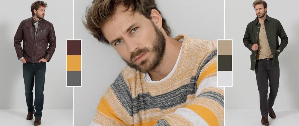 Banner für die Babista Gutscheinseite: Männermodel in drei verschiedenen Looks