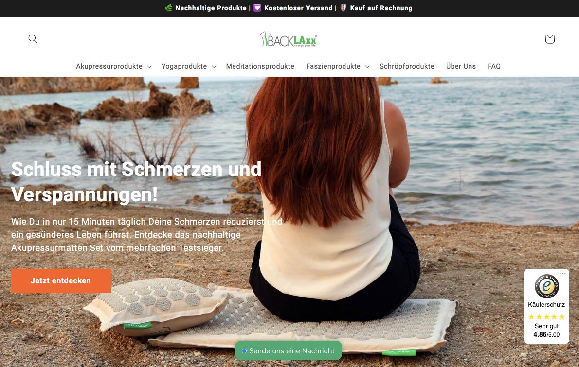 Backlaxx Online Shop Entspannung und Schmerzfrei