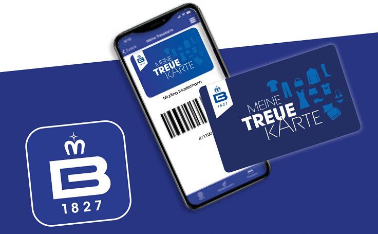 Ein Smartphone zeigt die Baltz App mit Hinweis auf die Baltz Treuekarte