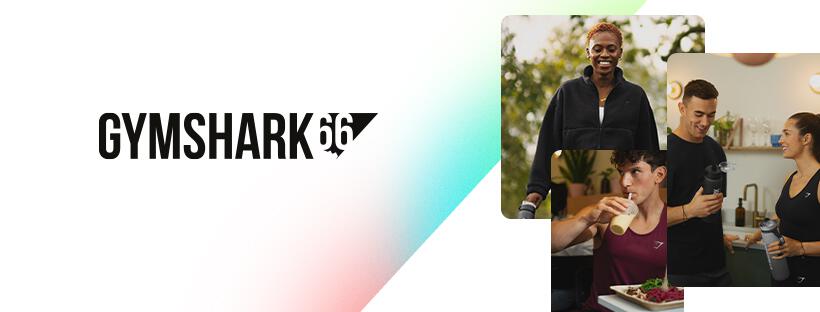 Bannière photo présentant un trio de photo avec des mannequins portant des tenues de sport Gymshark