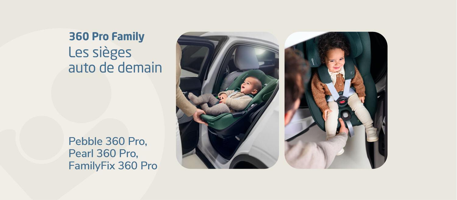 Bannière photo présentant la gamme 360 Pro Family de Maxi-Cosi
