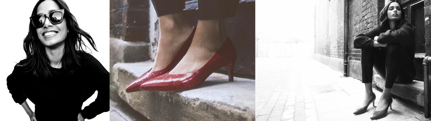 bannière photo Clarks avec escarpins rouges