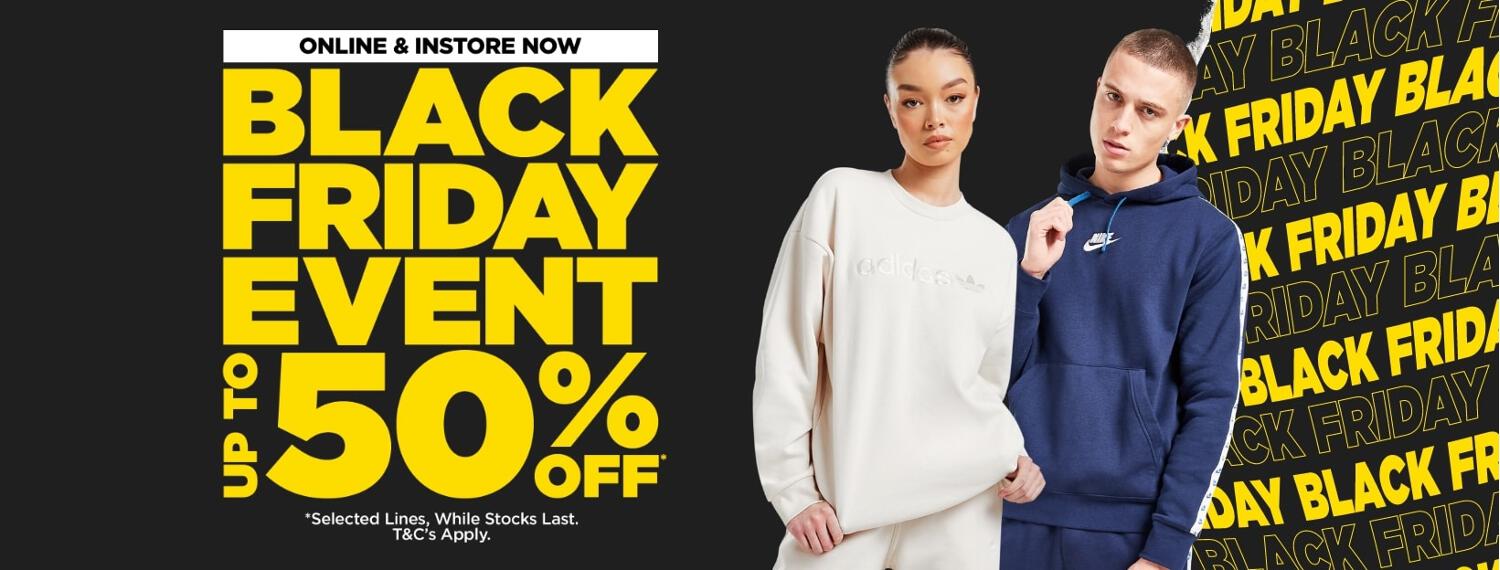 bannière photo JD Sports montrant réduction pour le Black Friday