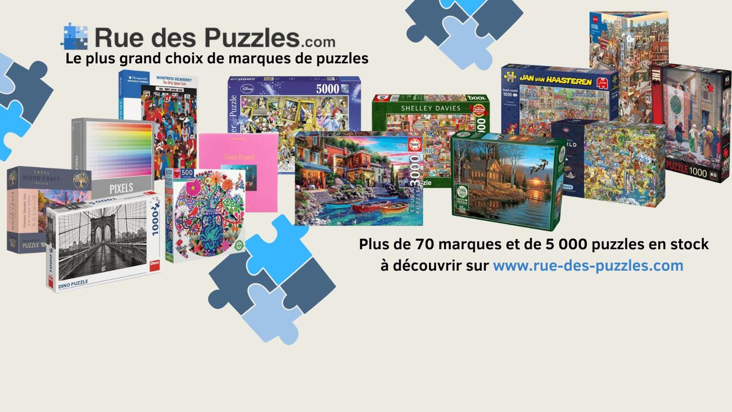 bannière Rue des Puzzles montrant différents puzzles
